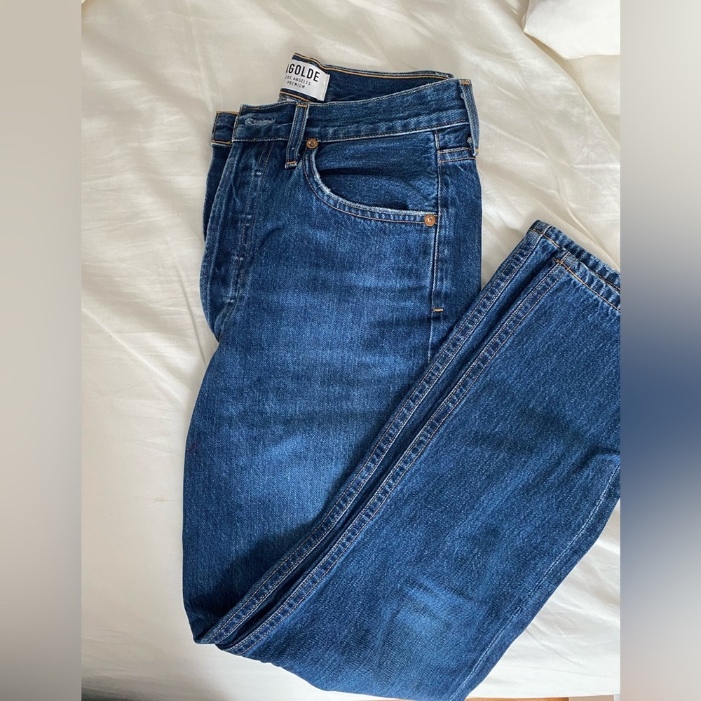 Agolde Riley Button Fly High Rise Denim Jeans size 26 - Picture 5 of 5